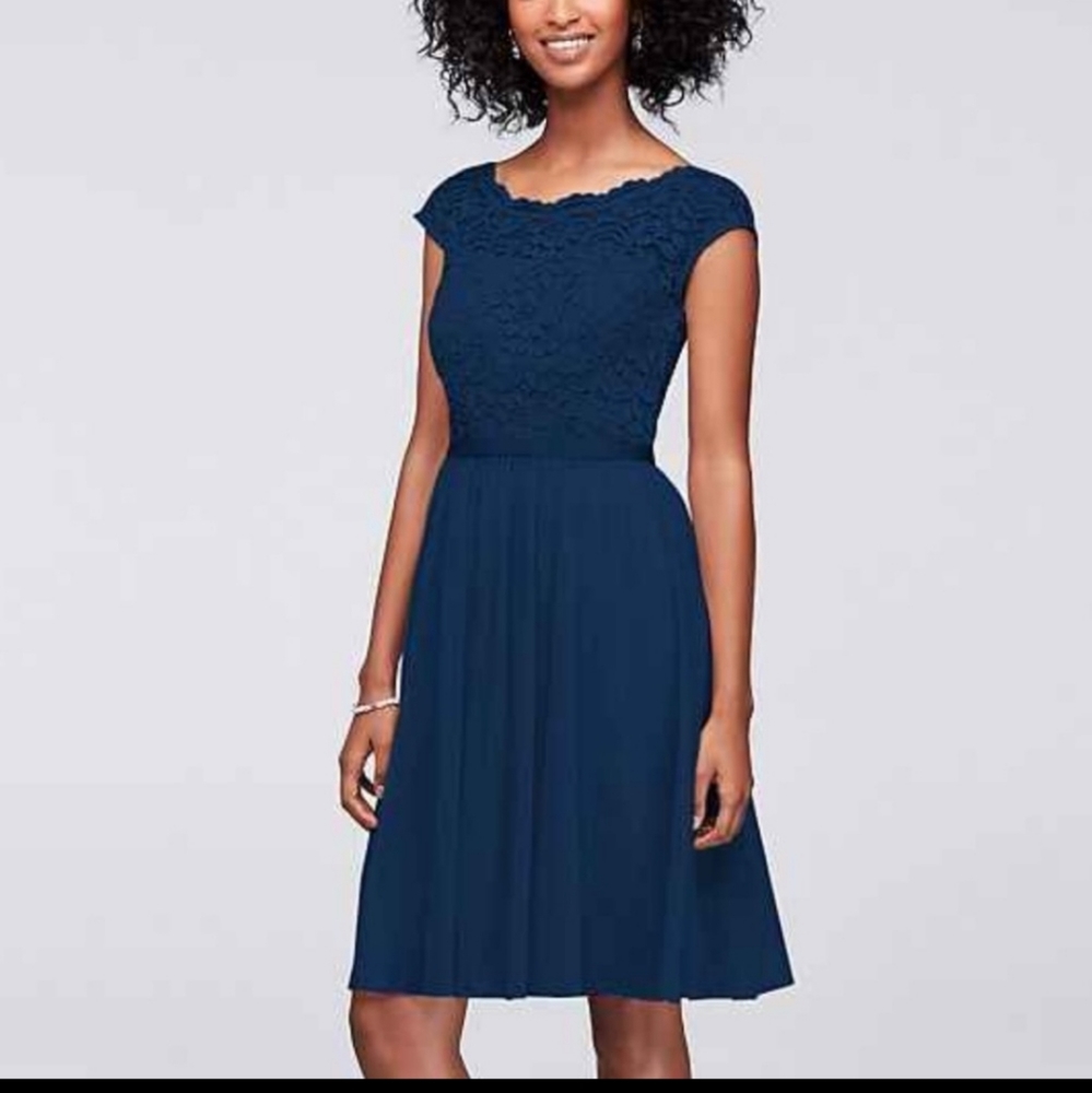 Davids Bridal, F17109, sz 16, marine